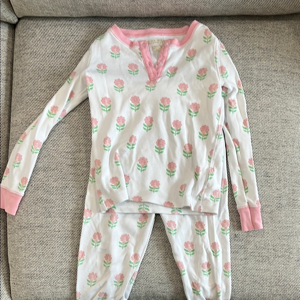 Floral Pink and White Kids Pajamas